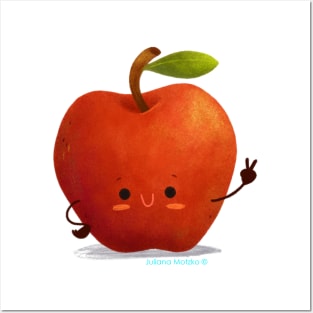 Cute smiling apple Posters and Art